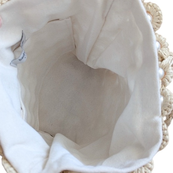 Haute Hippie Straw Pearl Decorated Shoulder Bag - Picture 7 of 13